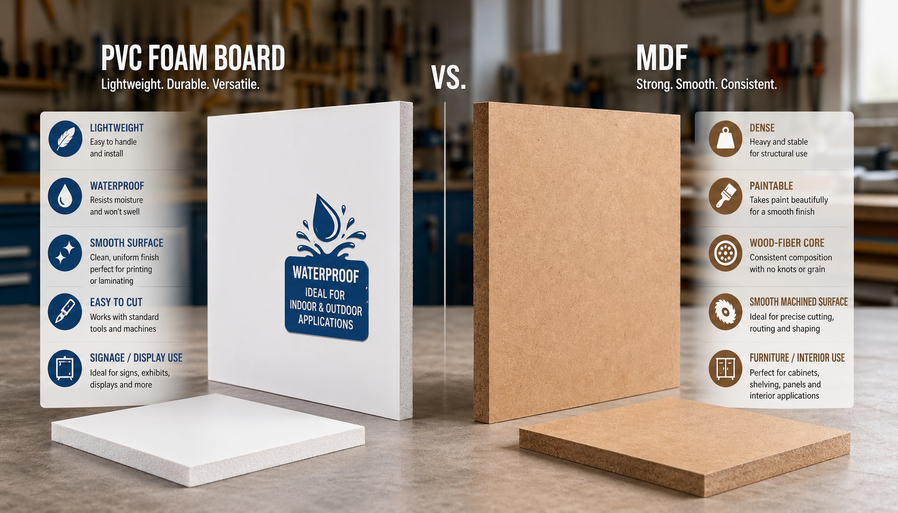 ألواح الرغوة PVC أم ألواح MDF: أيهما أفضل للأثاث والخزائن؟