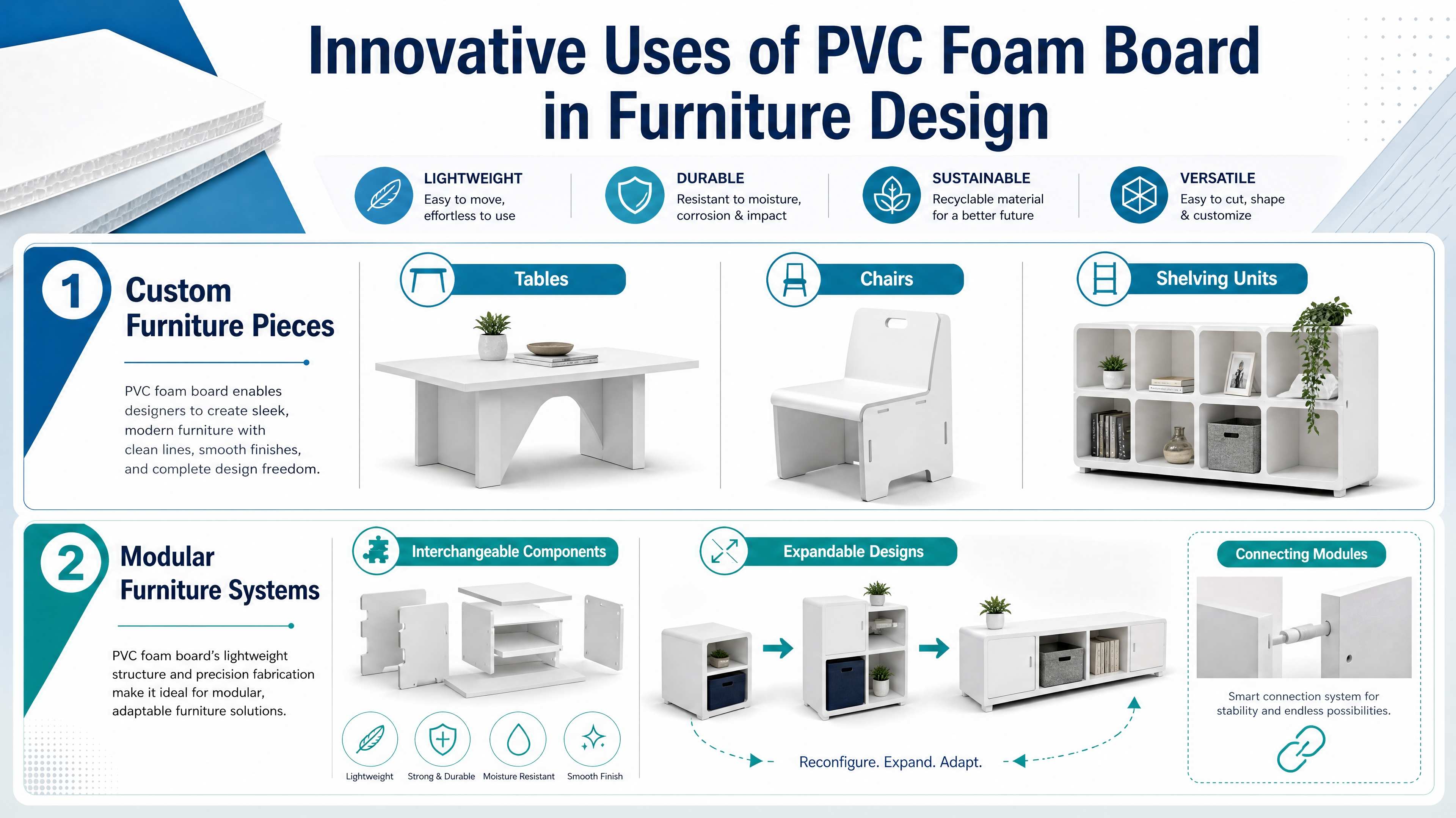 الاستخدامات المبتكرة لألواح الرغوة PVC في التصميم الحديث